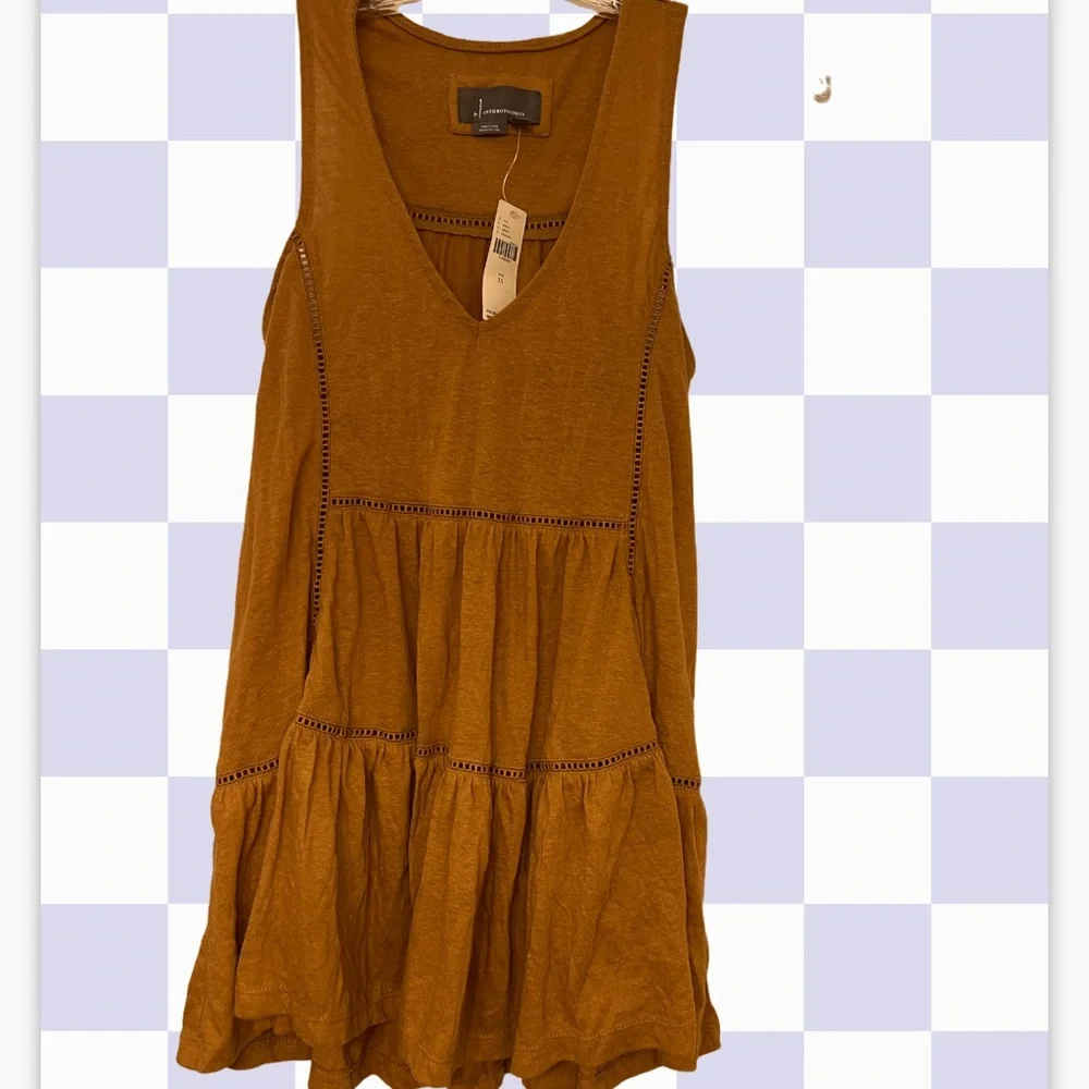Anthropologie brand new with tags adorable copper brown color babydoll shirt - Picture 3 of 9